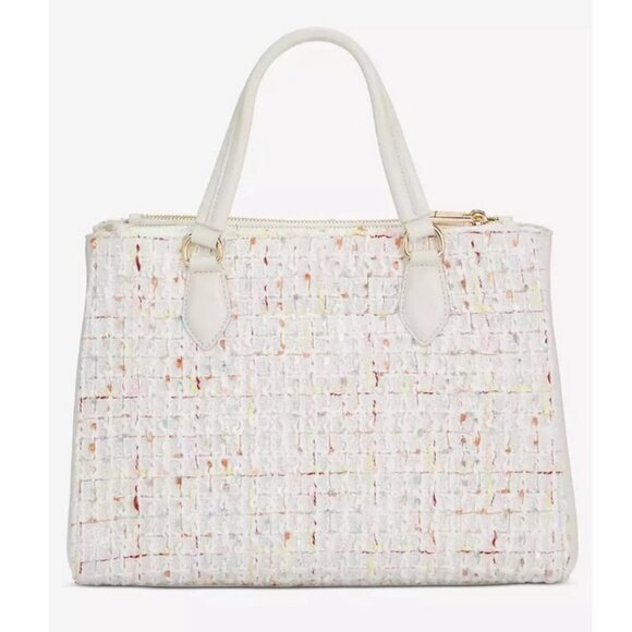 On 34th Robbinn tweed medium women's satchel crossbody bag - White Multi - Picture 10 of 13